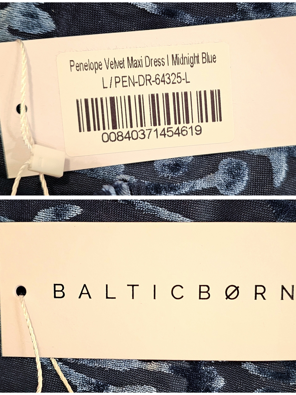 Baltic Born, Penelope Velvet Midnight Blue Floral Maxi Dress - Picture 3 of 3